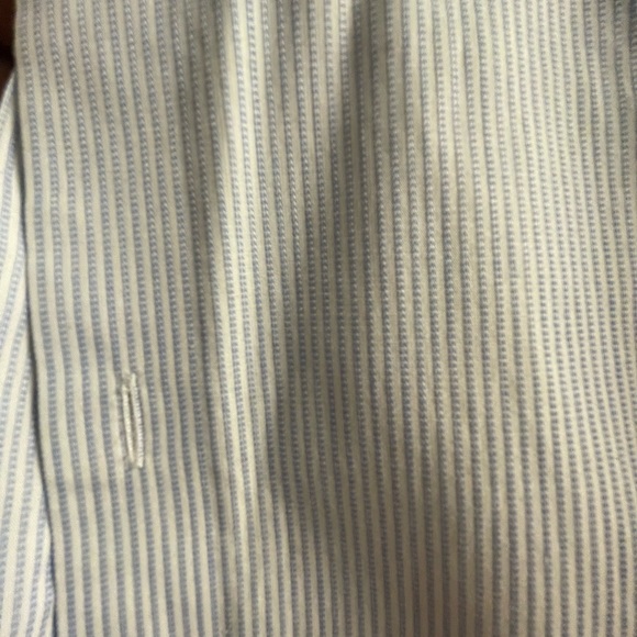 Calvin Klein Stretch Slim Fit Blue Pinstripe Oxford ButtonDown,Size 17 32/33 - Picture 5 of 6